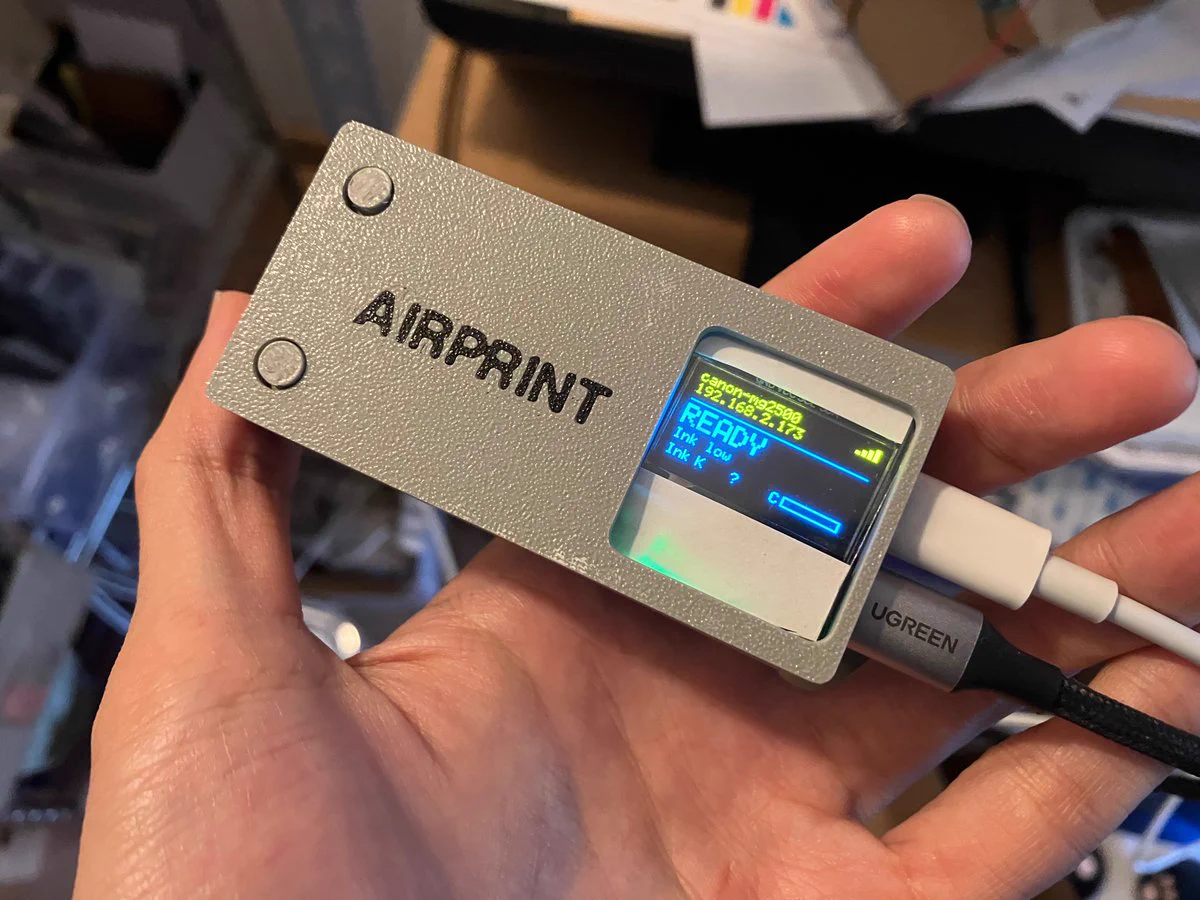 Geek Lite (@QingQ77) — 用一块 ESP32-S3 把只有 USB 接口的旧打印机接入 Wi-Fi,提供 AirPrint、Mopria 和浏览器扫描入口。 ESP32 USB to AirPrint 是运行在 ESP32-S3 上的打印机与扫描